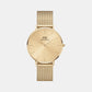 Petite Women Quartz Gold Dial Analog Stainless Steel Watch DW00100473