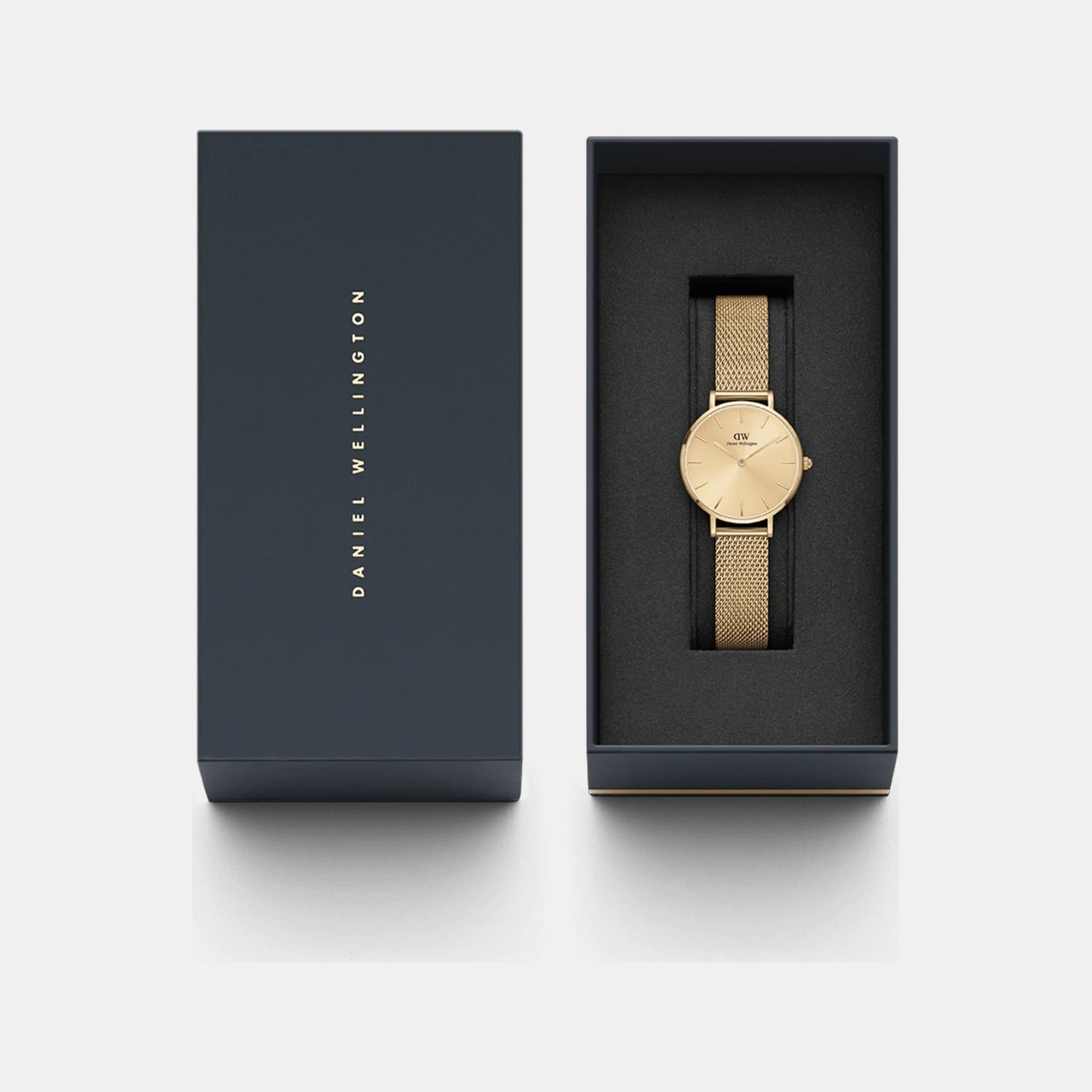 Petite Women Quartz Gold Dial Analog Stainless Steel Watch DW00100473