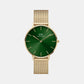 Petite Women Quartz Green Dial Analog Stainless Steel Watch DW00100481