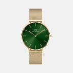 Petite Women Quartz Green Dial Analog Stainless Steel Watch DW00100481