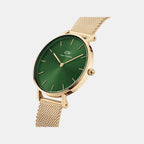 Petite Women Quartz Green Dial Analog Stainless Steel Watch DW00100481