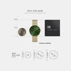 Women Quartz Green Dial Analog Mesh Watch DW00100481