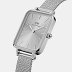 Quadro Women Quartz Silver Dial Analog Mesh Watch DW00100486K