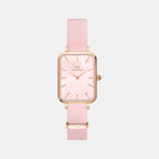 Quadro Women Quartz Mother of Pearl Pink Dial Analog Stainless Steel Watch DW00100509