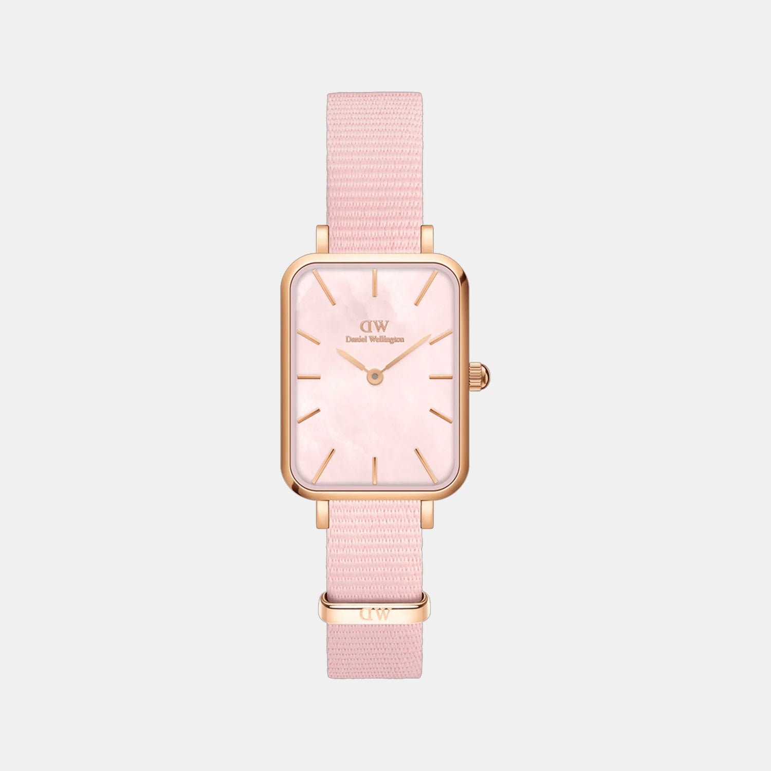 Quadro Women Quartz Mother of Pearl Pink Dial Analog Stainless Steel Watch DW00100509