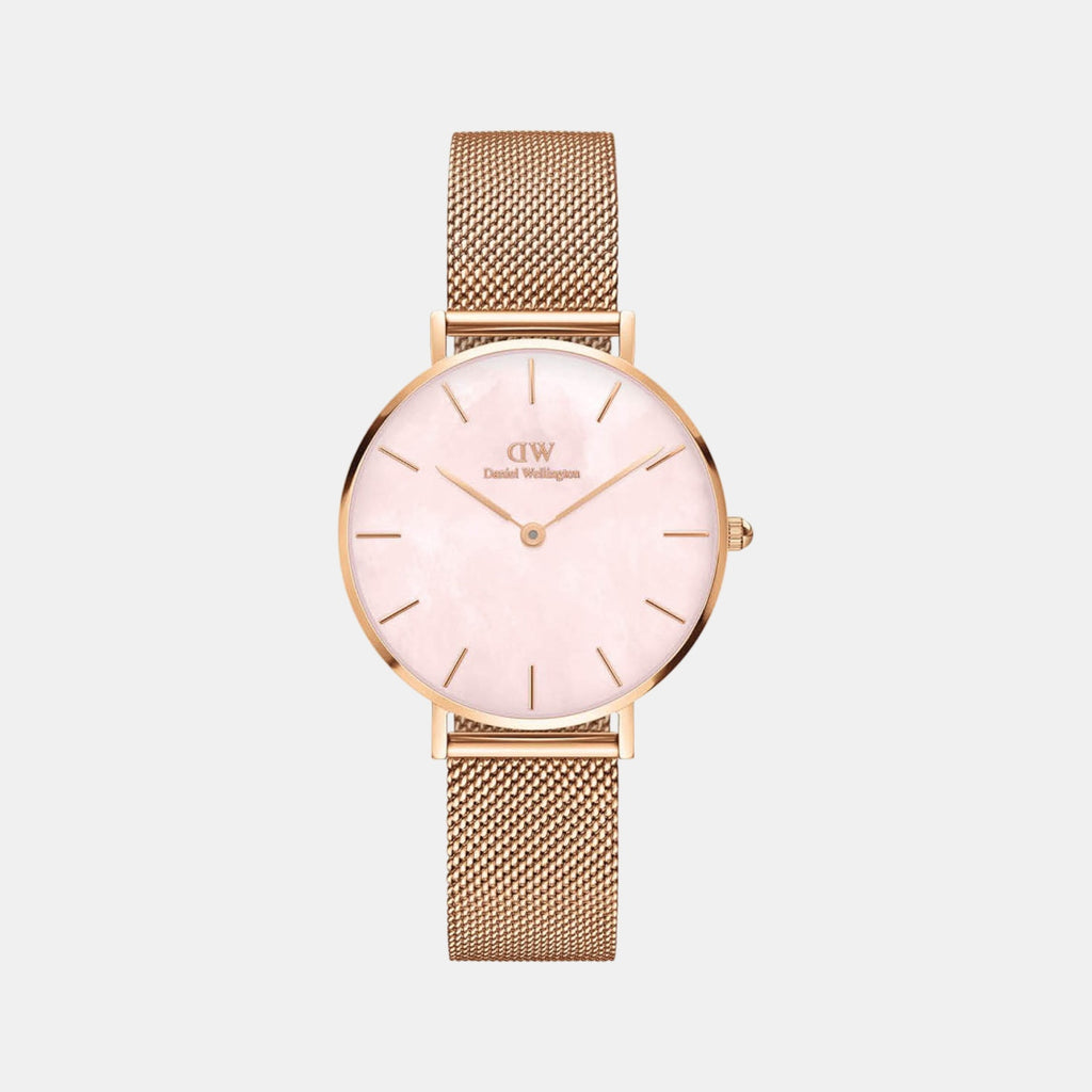 Petite Women Quartz Mother Of Pearl Dial Analog Stainless Steel Watch DW00100516