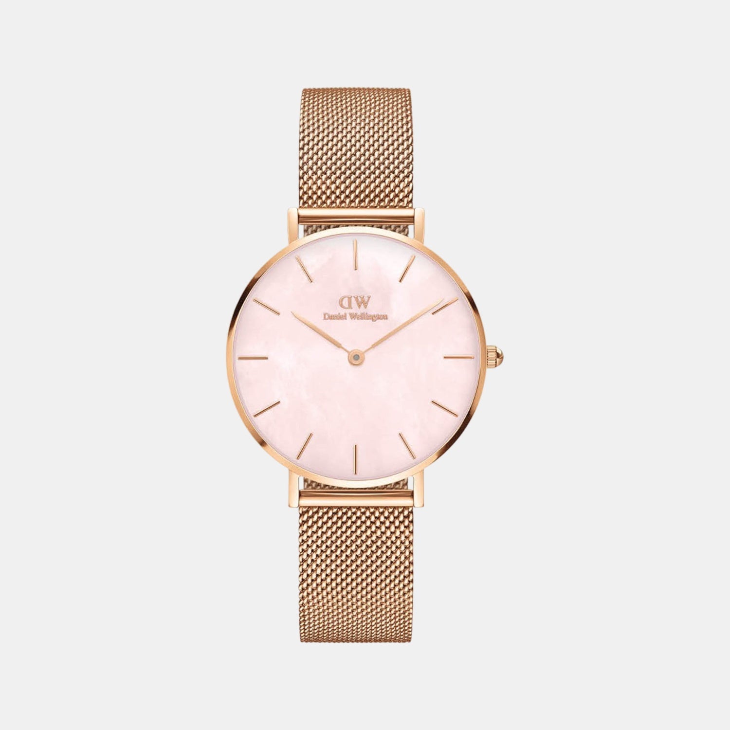 Petite Women Quartz Mother Of Pearl Dial Analog Stainless Steel Watch DW00100516