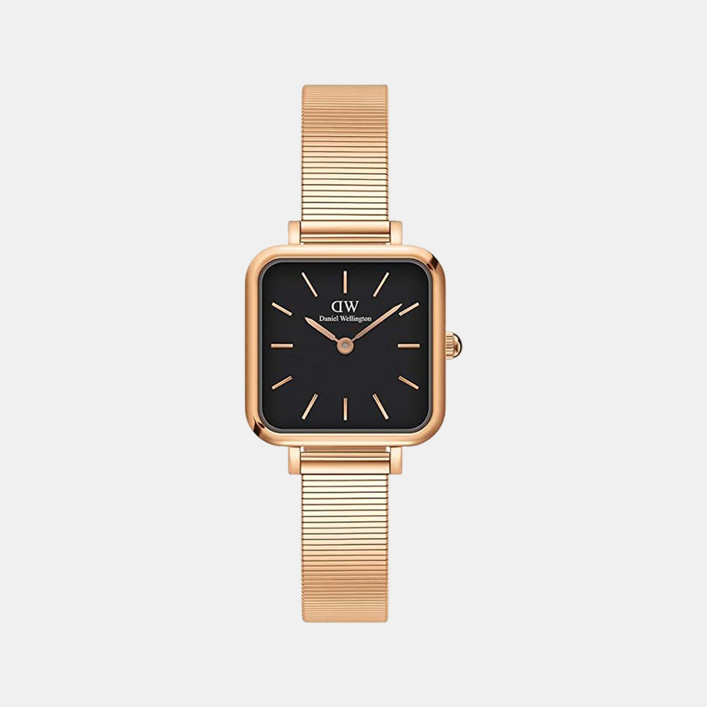 Quadro Women Quartz Black Dial Analog Stainless Steel Watch DW00100518