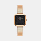 Quadro Women Quartz Black Dial Analog Stainless Steel Watch DW00100518