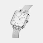 Quadro Women Quartz White Dial Analog Stainless Steel Watch DW00100521