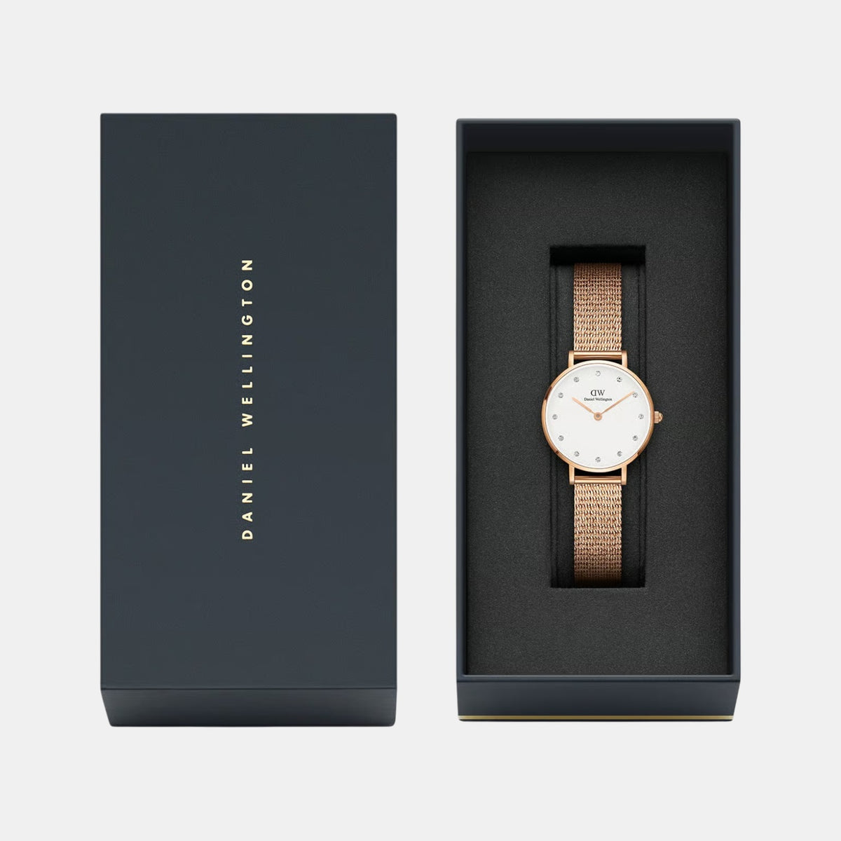 Petite Women Quartz White Dial Analog Stainless Steel Watch DW00100528