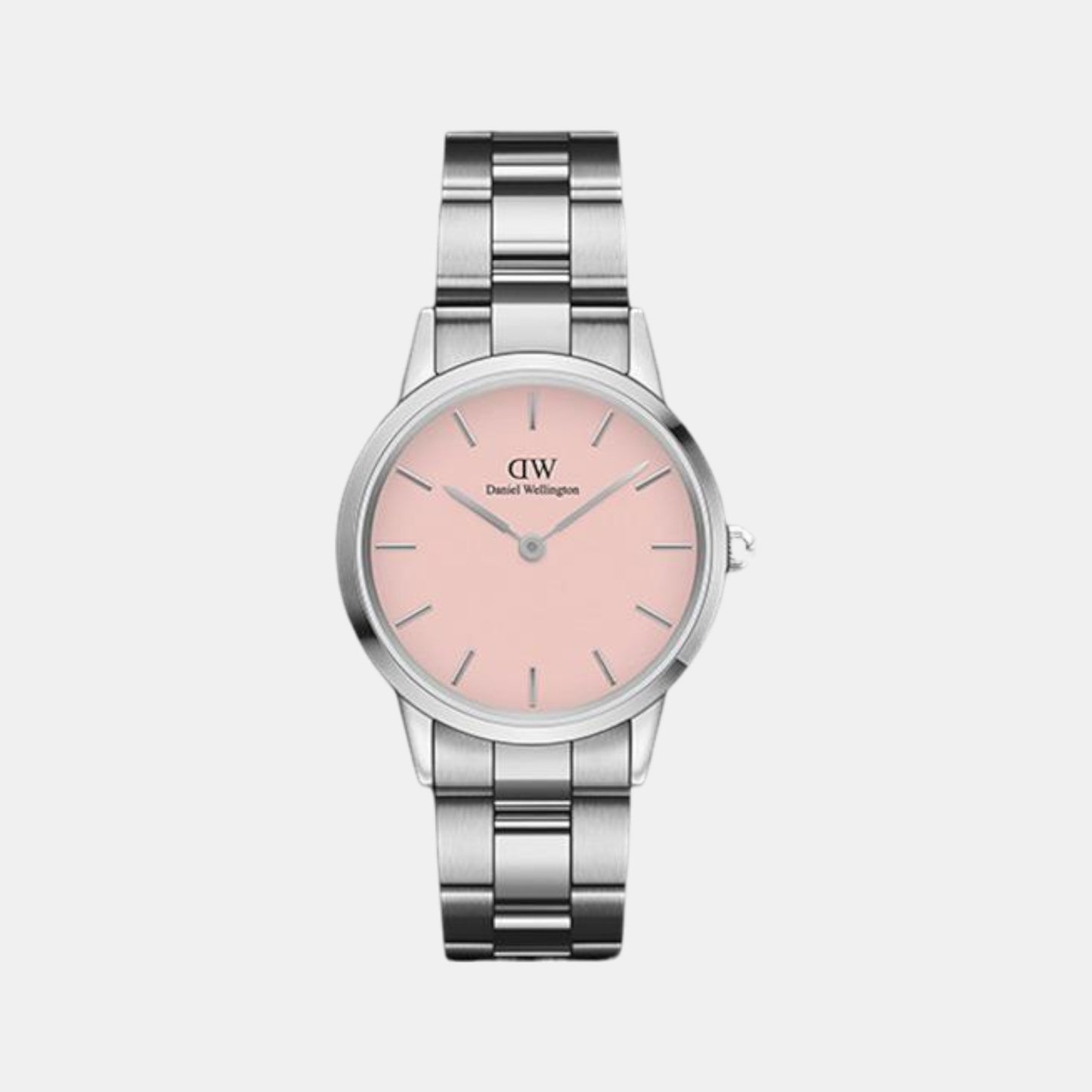 Iconic Women Quartz Pink Dial Analog Stainless Steel Watch DW00100536