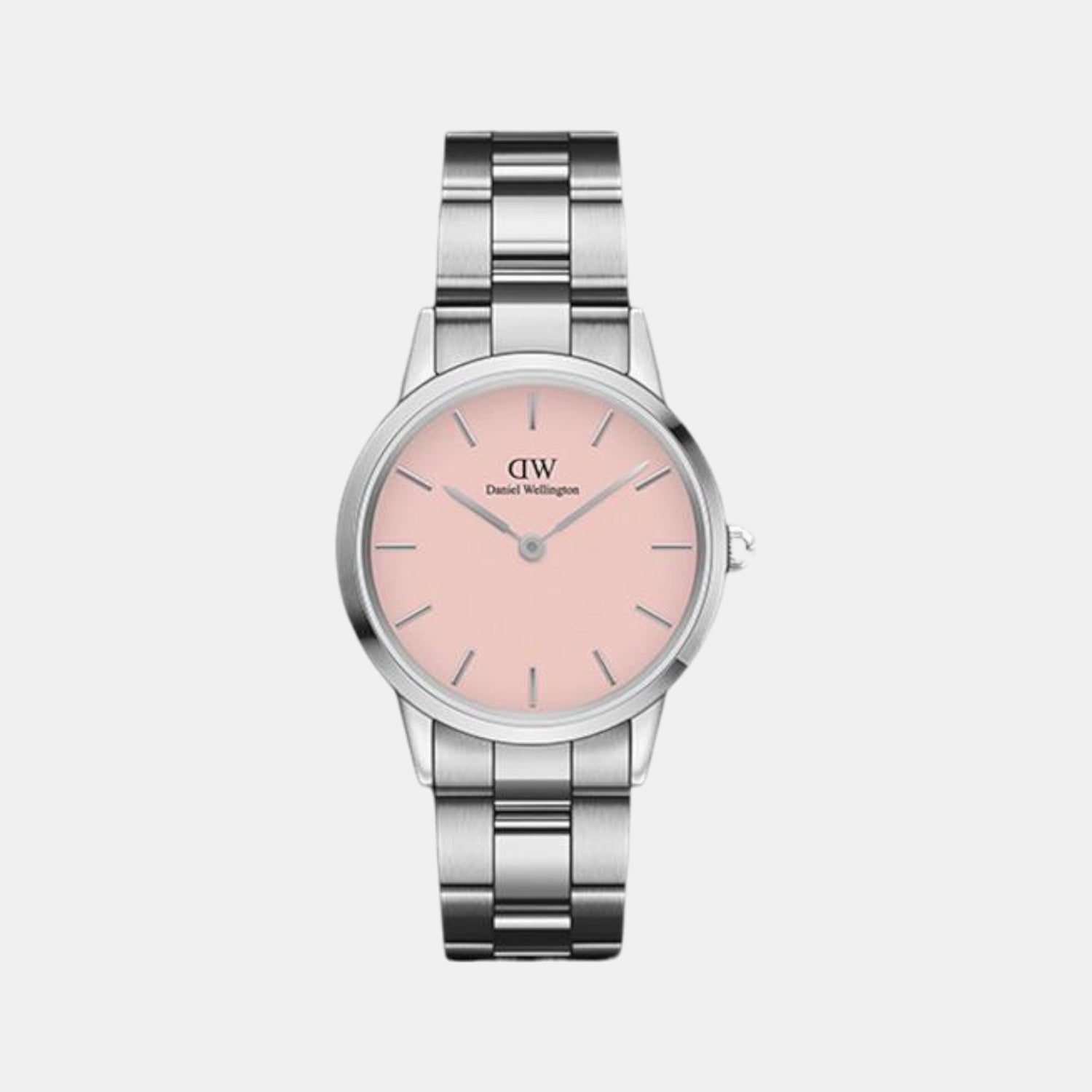Iconic Women Quartz Pink Dial Analog Stainless Steel Watch DW00100536