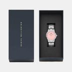 Iconic Women Quartz Pink Dial Analog Stainless Steel Watch DW00100536