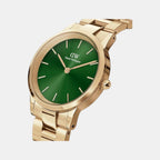 Iconic Women Quartz Green Dial Analog Stainless Steel Watch DW00100553