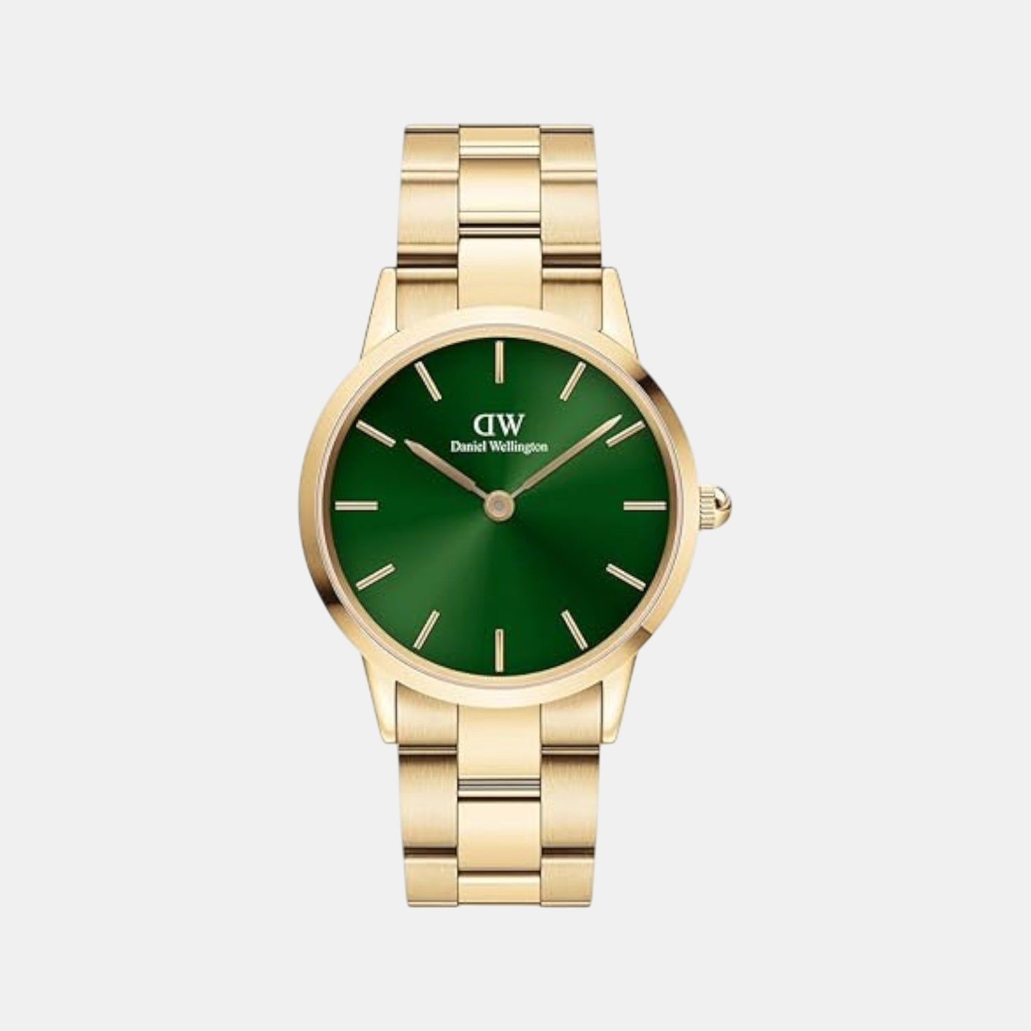 Iconic Women Quartz Green Dial Analog Stainless Steel Watch DW00100553