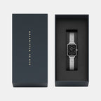 Quadro Women Quartz Mother of Pearl Black Dial Analog Stainless Steel Watch DW00100581