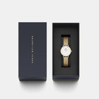 Petite Women Quartz White Dial Analog Mesh Watch DW00100604K