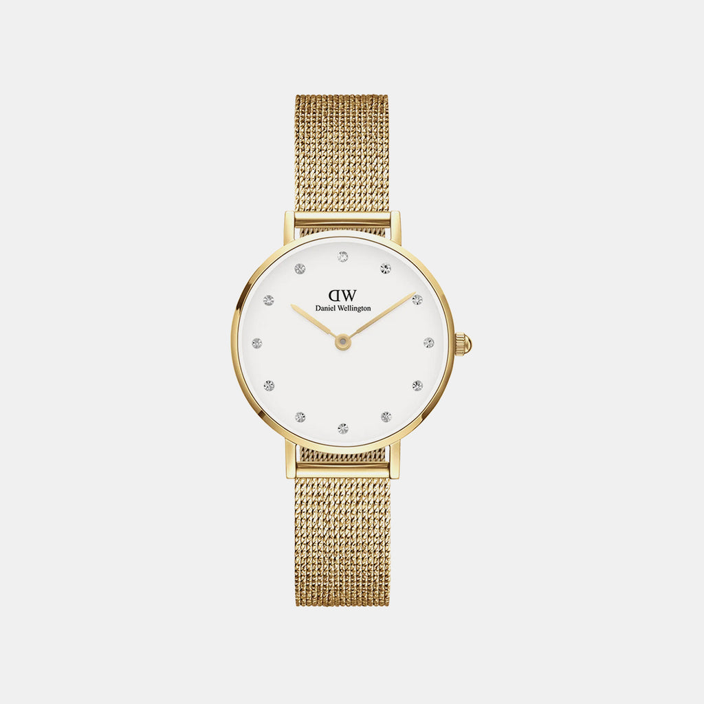 Petite Women Quartz White Dial Analog Mesh Watch DW00100604K