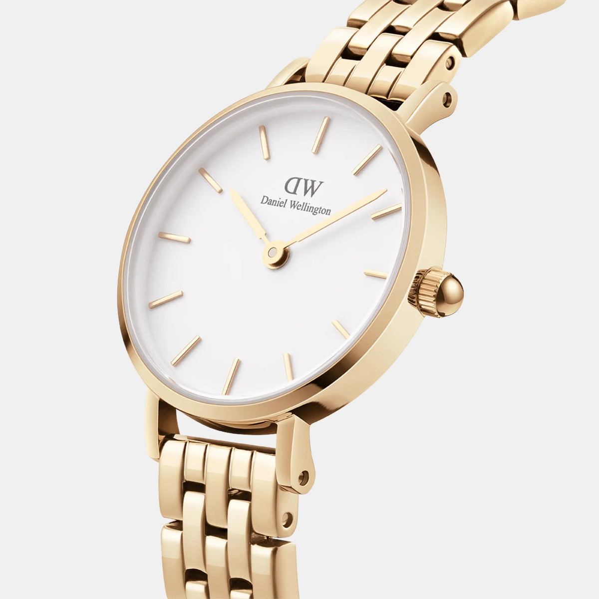 Petite Women Quartz White Dial Analog Stainless Steel Watch DW00100614K