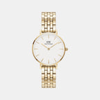 Petite Women Quartz White Dial Analog Stainless Steel Watch DW00100614K