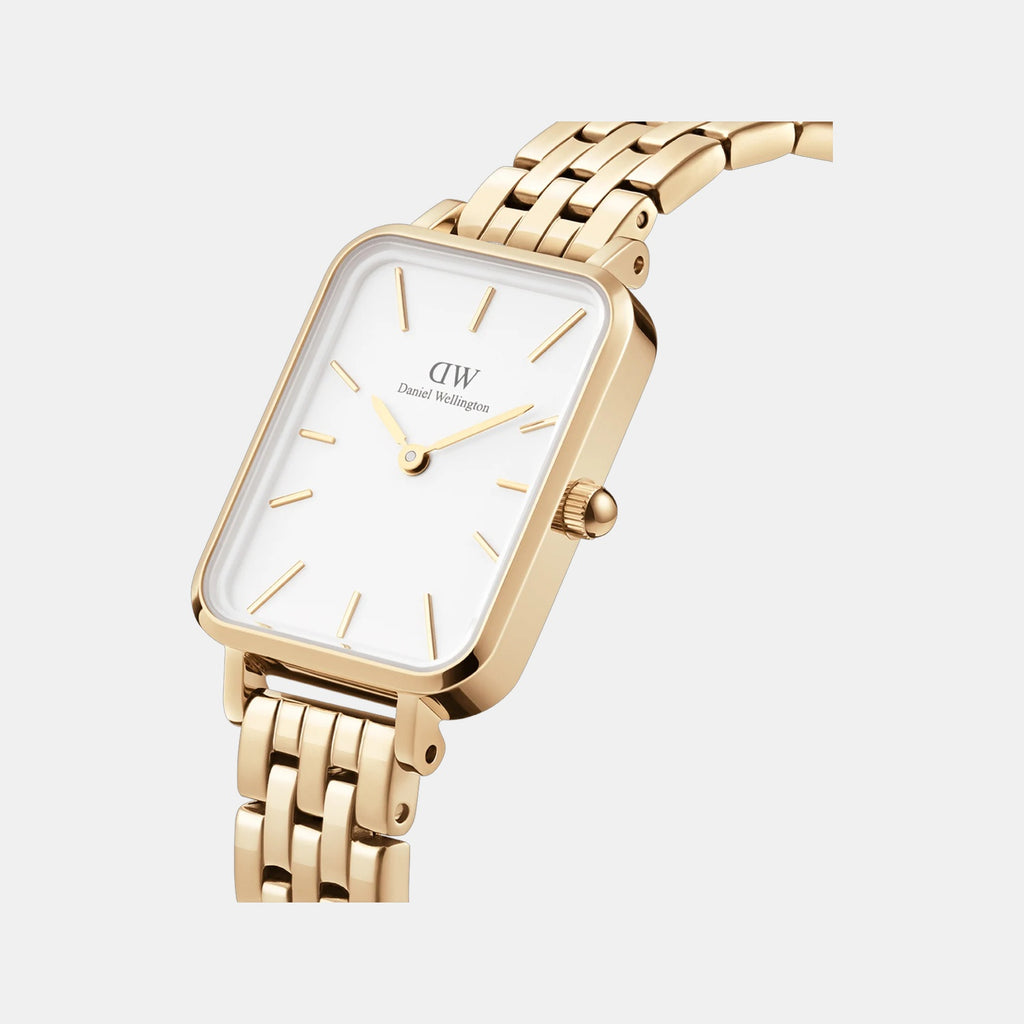 Quadro Women Quartz White Dial Analog Stainless Steel Watch DW00100622K