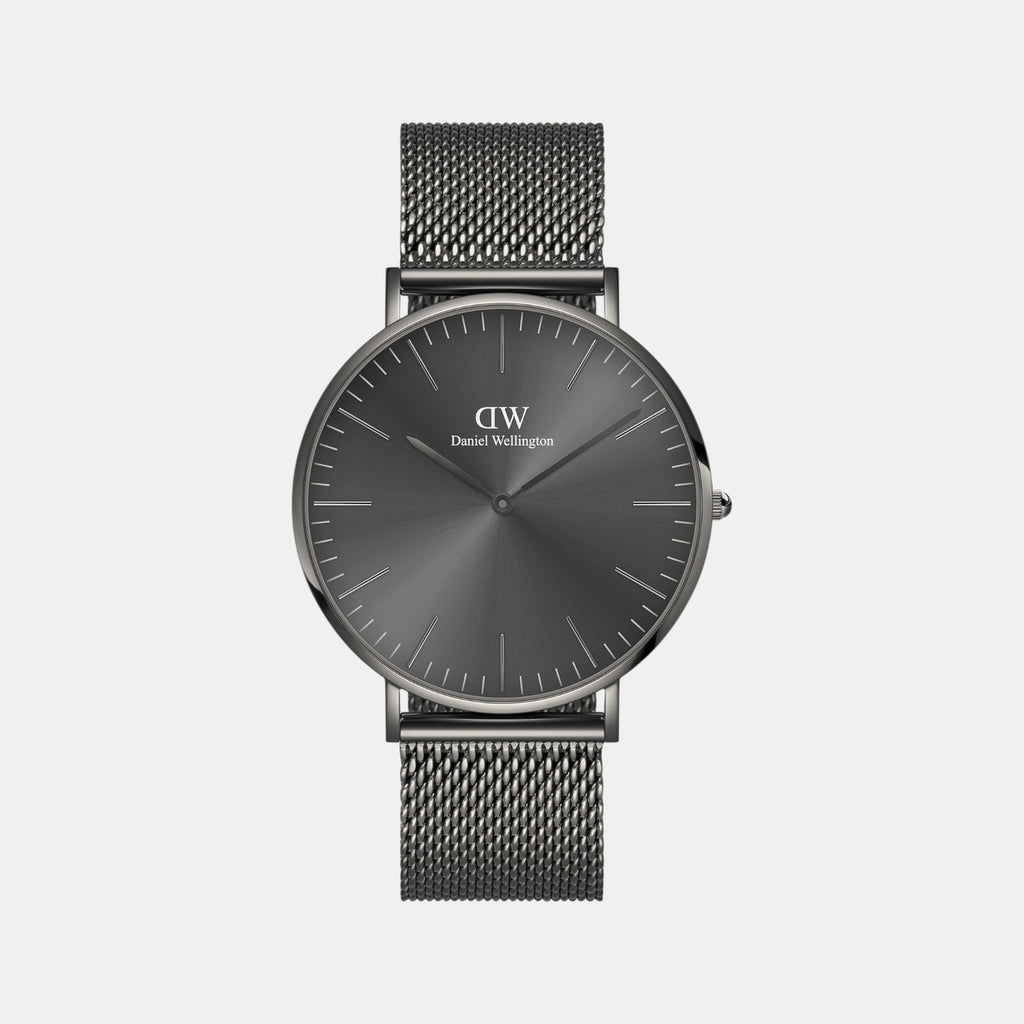 Classic Men Quartz Grey Dial Analog Stainless Steel Watch DW00100630K