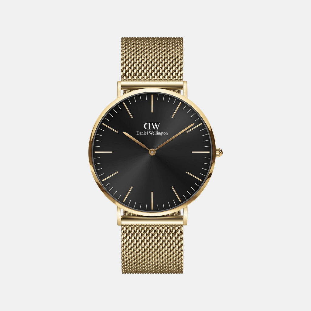 Classic Men Quartz Black Dial Analog Stainless Steel Watch DW00100631K