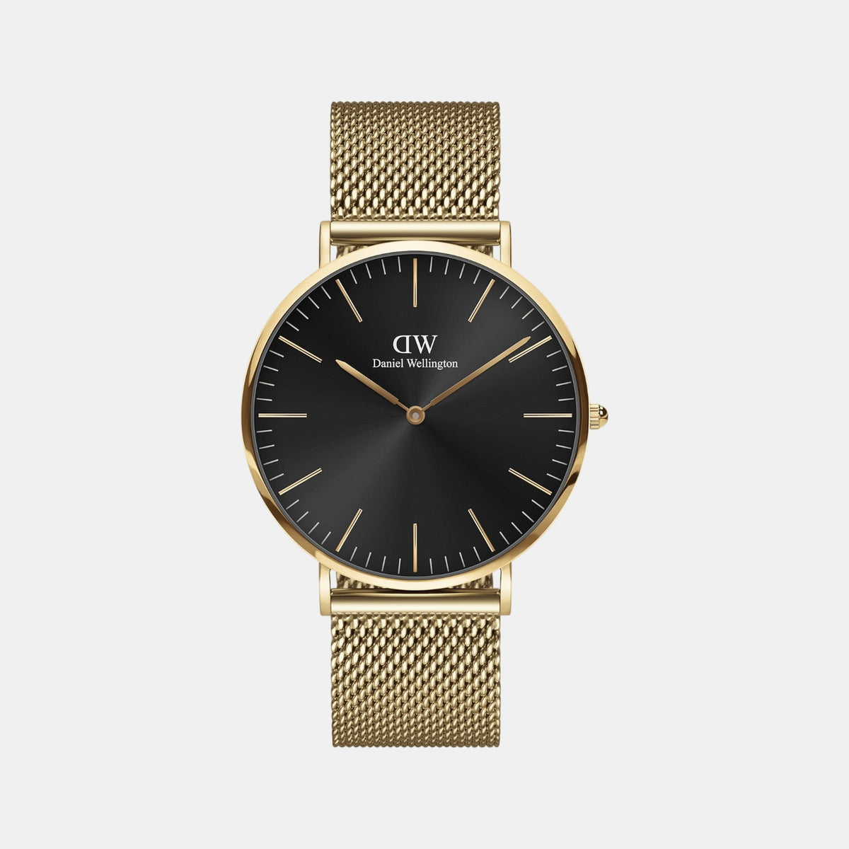 Classic Men Quartz Black Dial Analog Stainless Steel Watch DW00100631K