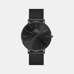 Classic Men Quartz Black Dial Analog Stainless Steel Watch DW00100632K