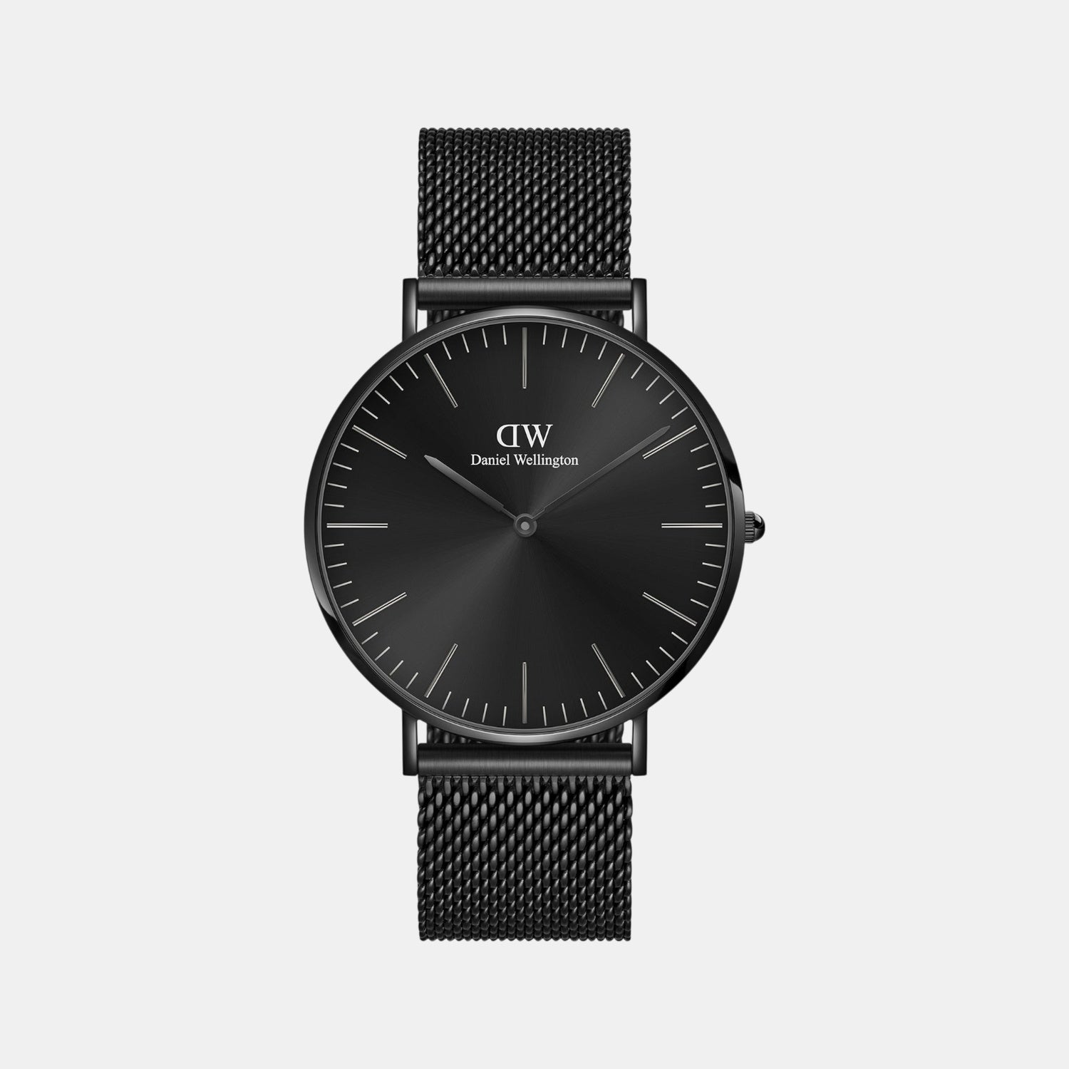 Classic Men Quartz Black Dial Analog Stainless Steel Watch DW00100632K