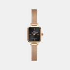 Women Quartz Black Dial Analog Stainless Steel Watch DW00100647
