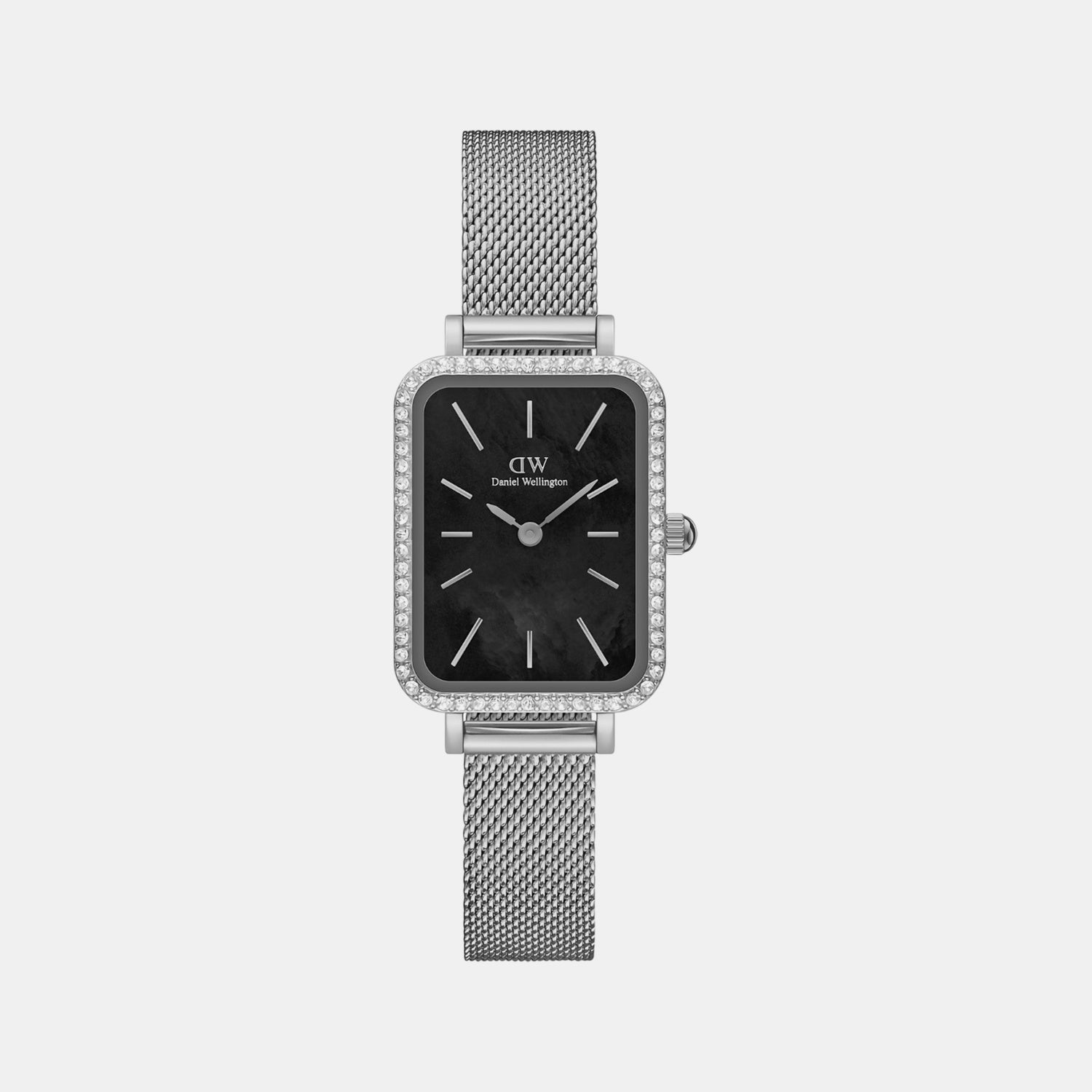 Quadro Women Quartz Black Dial Analog Mesh Watch DW00100667K