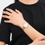 Petite Roman Women Quartz White Dial Analog Stainless Steel Watch DW00100682K