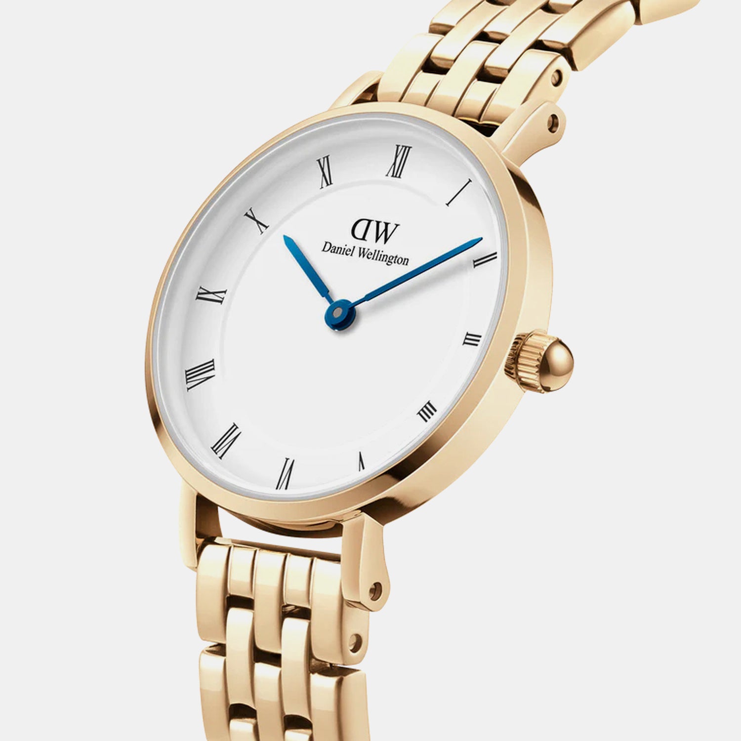 Petite Roman Women Quartz White Dial Analog Stainless Steel Watch DW00100682K