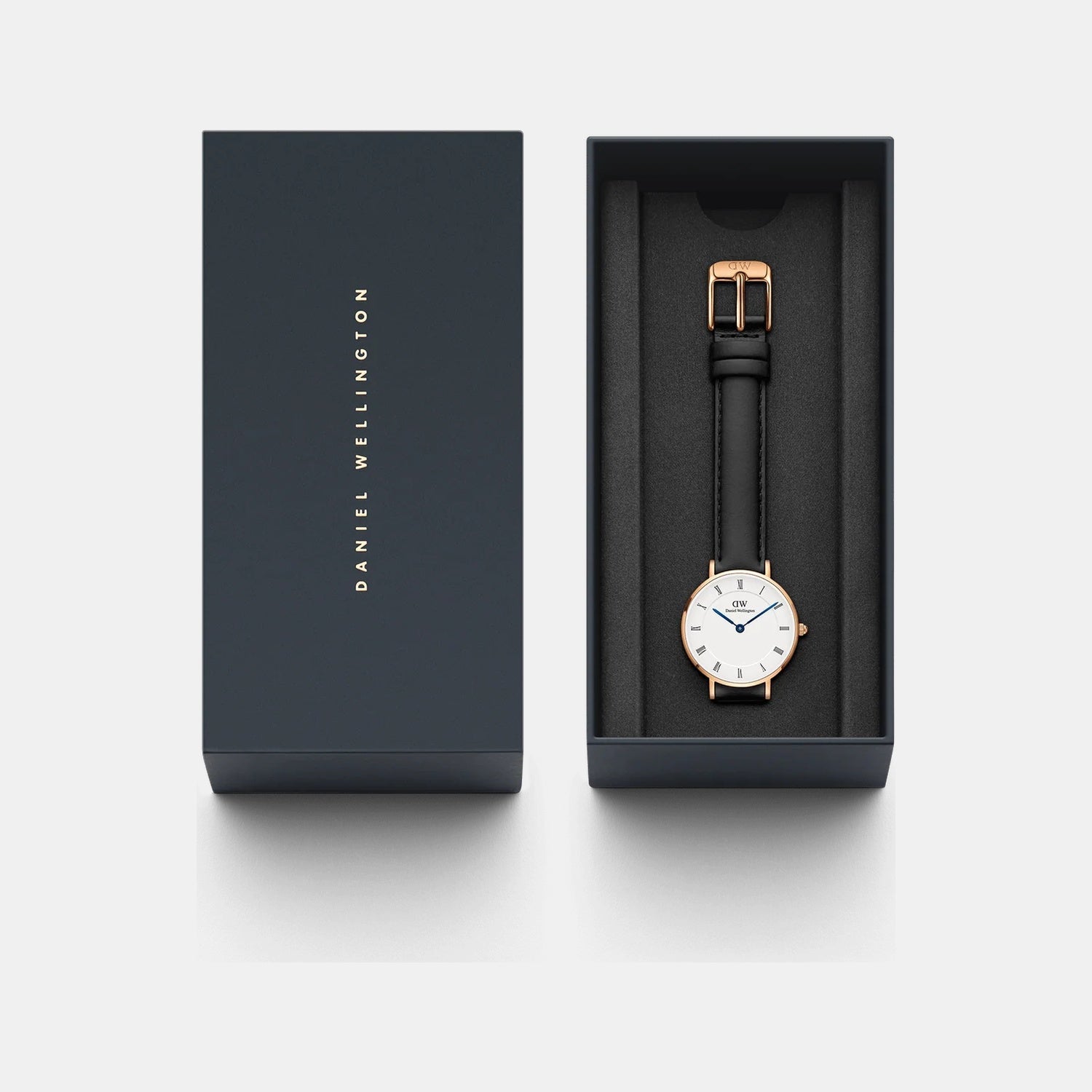 Petite Roman Numerals Women Quartz White Dial Analog Stainless Steel Watch DW00100683K