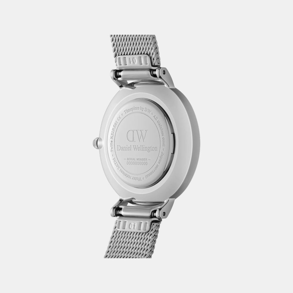 Petite Roman Numerals Women Quartz White Dial Analog Stainless Steel Watch DW00100684K