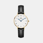 Petite Roman Numerals Women Quartz White Dial Analog Stainless Steel Watch DW00100686K