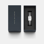 Quadro Roman Numerals Women Quartz White Dial Analog Stainless Steel Watch DW00100690K