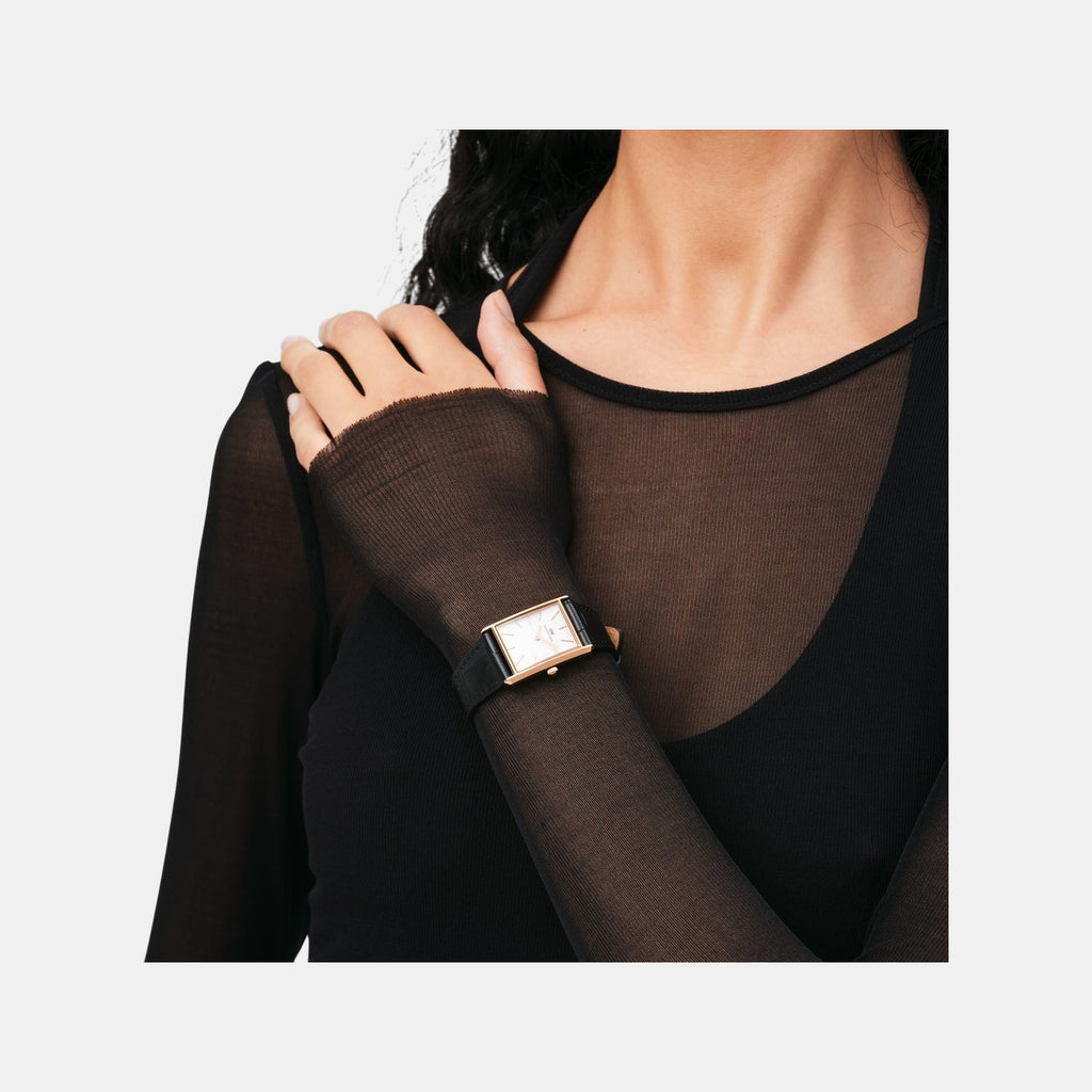 Tank Women Quartz White Dial Analog Stainless Steel Watch DW00100693K