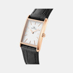 Tank Women Quartz White Dial Analog Stainless Steel Watch DW00100693K