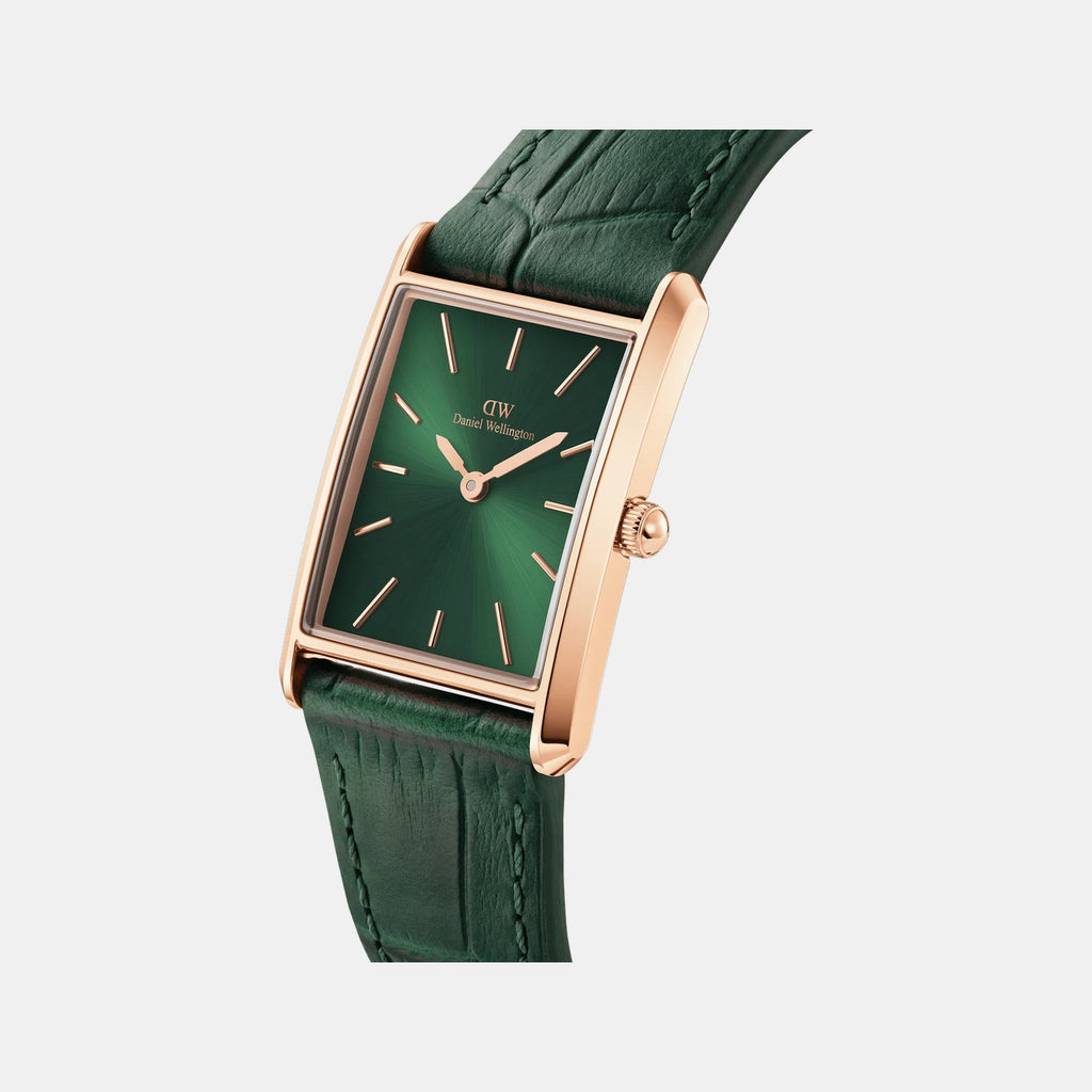 Tank Women Quartz Emerald Dial Analog Stainless Steel Watch DW00100694K