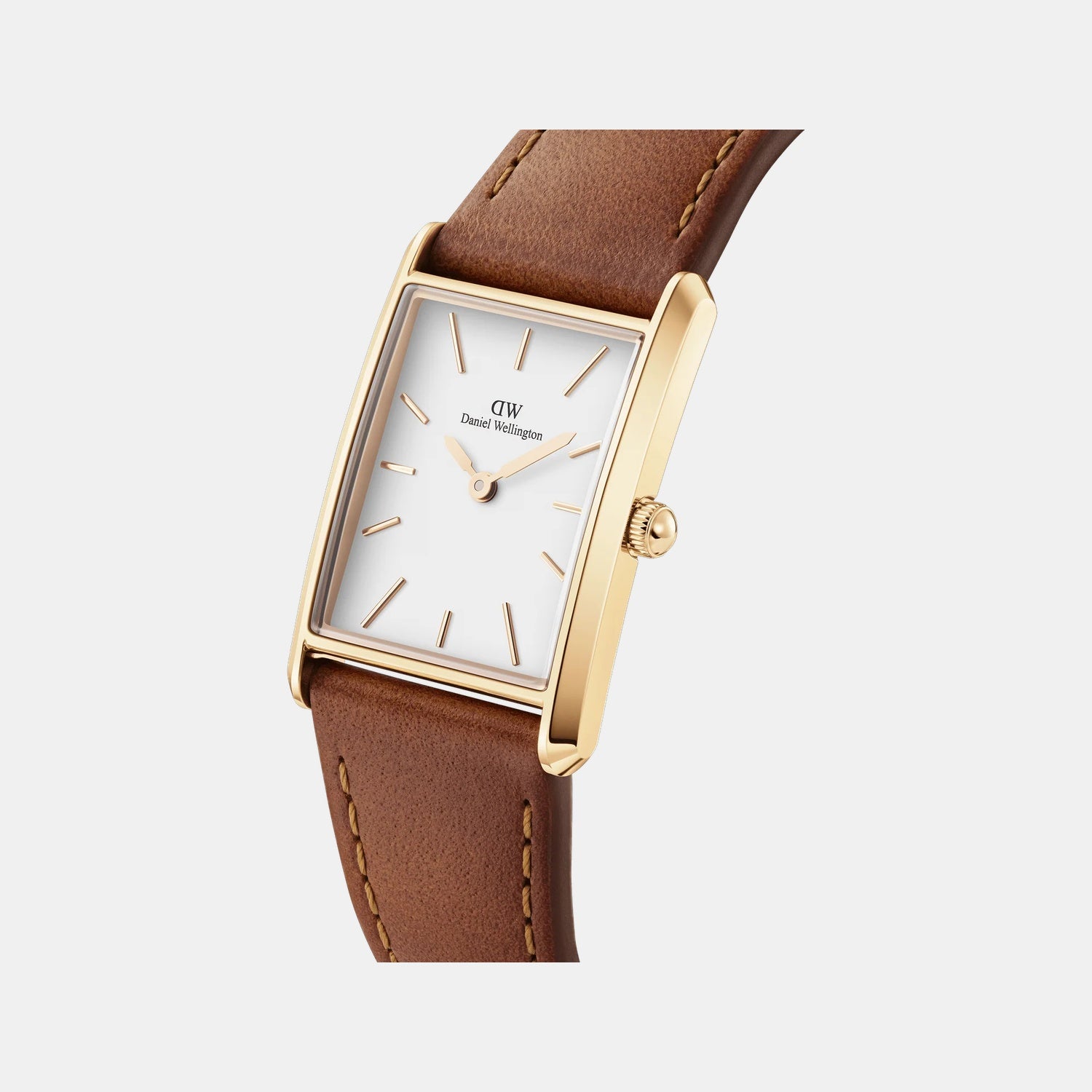 Tank Women Quartz White Dial Analog Stainless Steel Watch DW00100696K