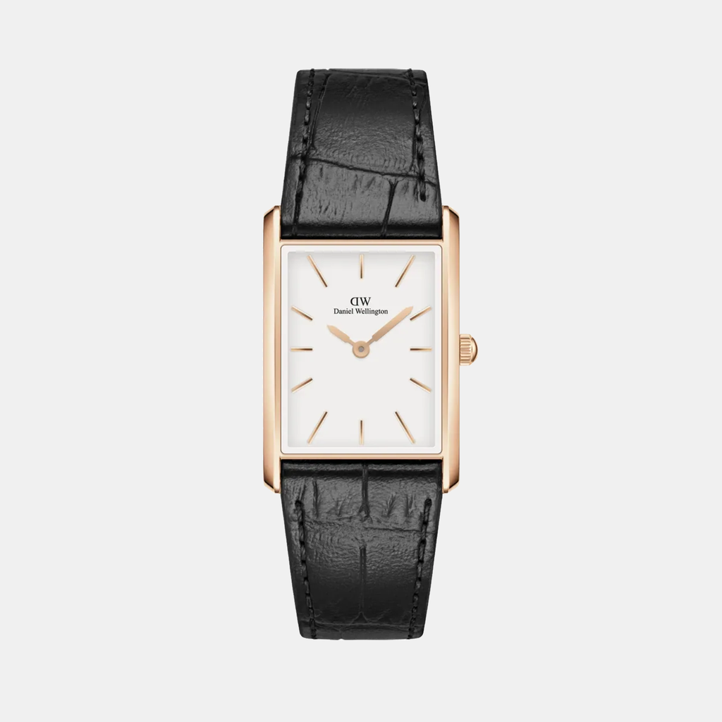 Tank Unisex Quartz White Dial Analog Leather Watch DW00100698