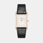 Tank Unisex Quartz White Dial Analog Leather Watch DW00100698