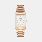 Tank Women Quartz White Dial Analog Stainless Steel Watch DW00100699K