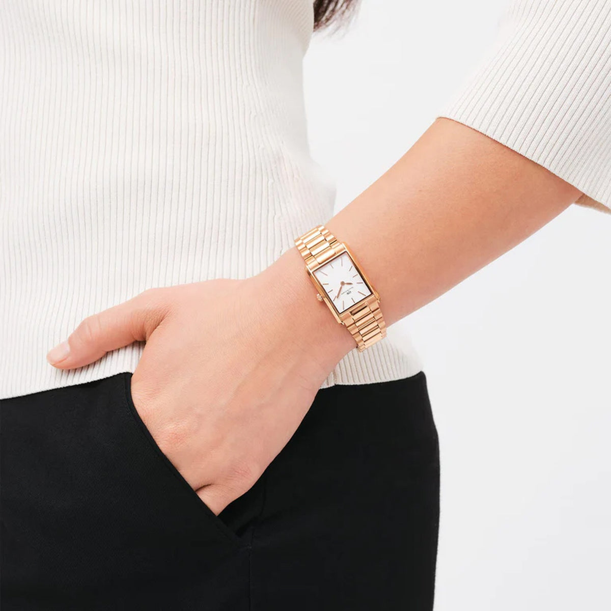 Bound Women Quartz White Dial Analog Stainless Steel Watch DW00100699K