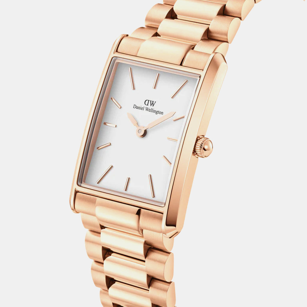 Tank Women Quartz White Dial Analog Stainless Steel Watch DW00100699K