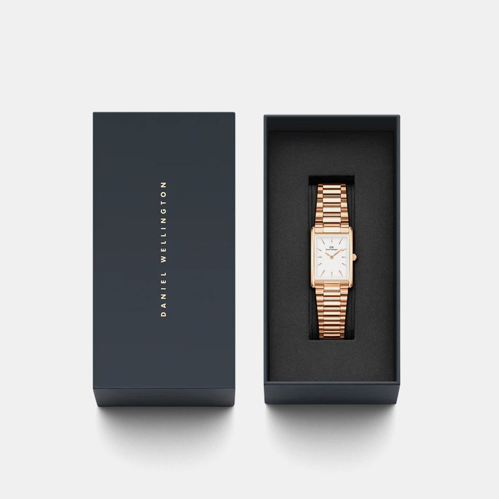 Tank Women Quartz White Dial Analog Stainless Steel Watch DW00100699K