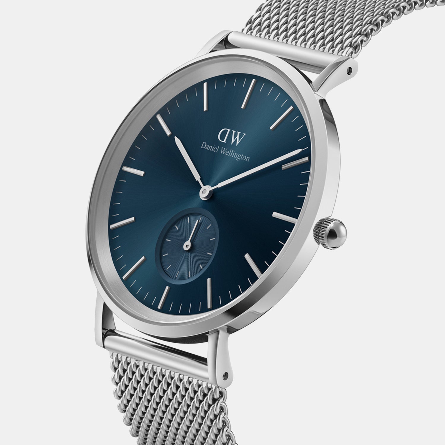 Classic Men Quartz Blue Dial Analog Stainless Steel Watch DW00100710K